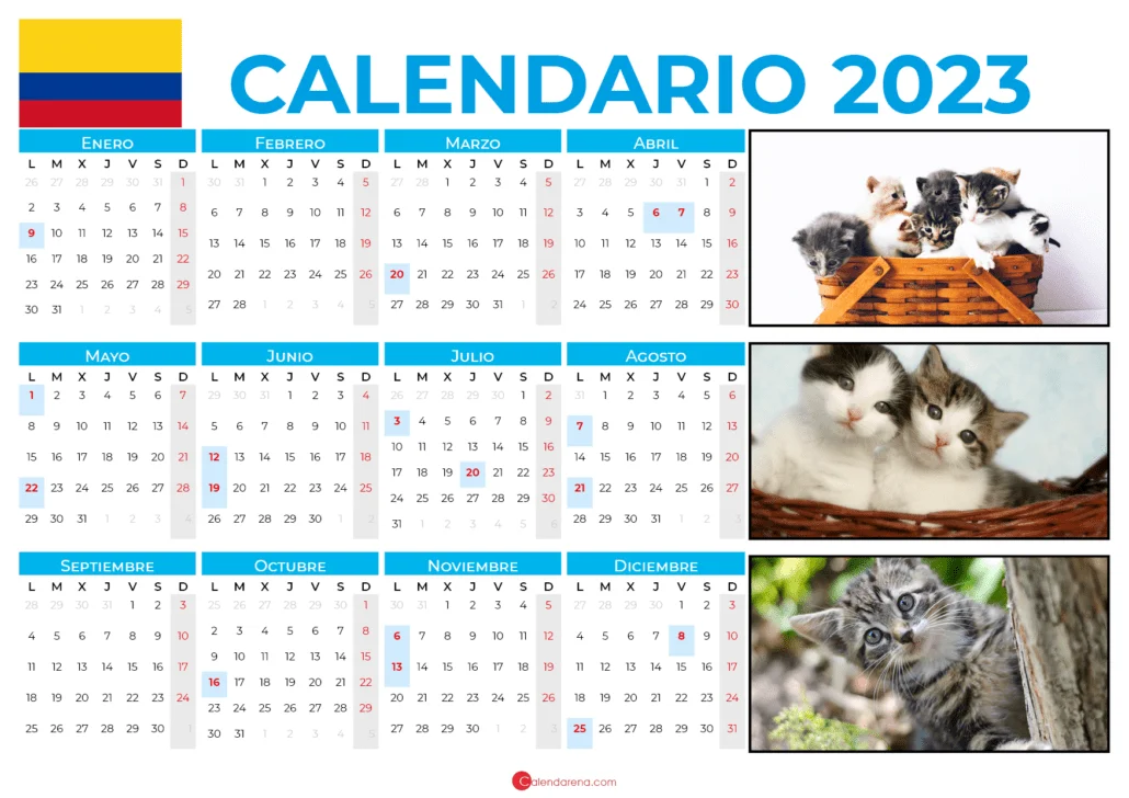 Calendario Con Festivos Colombia Calender Aria Art