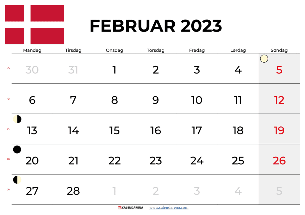 kalender februar 2023 danmark