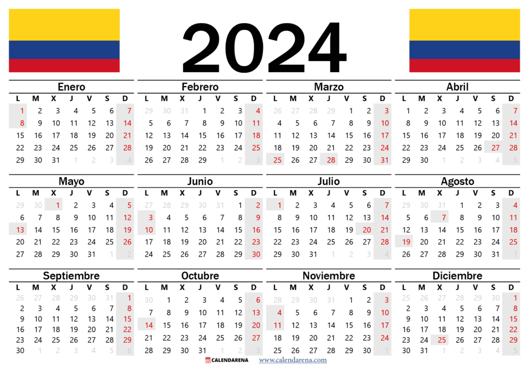 Calendario Colombia Con Festivos Pdf