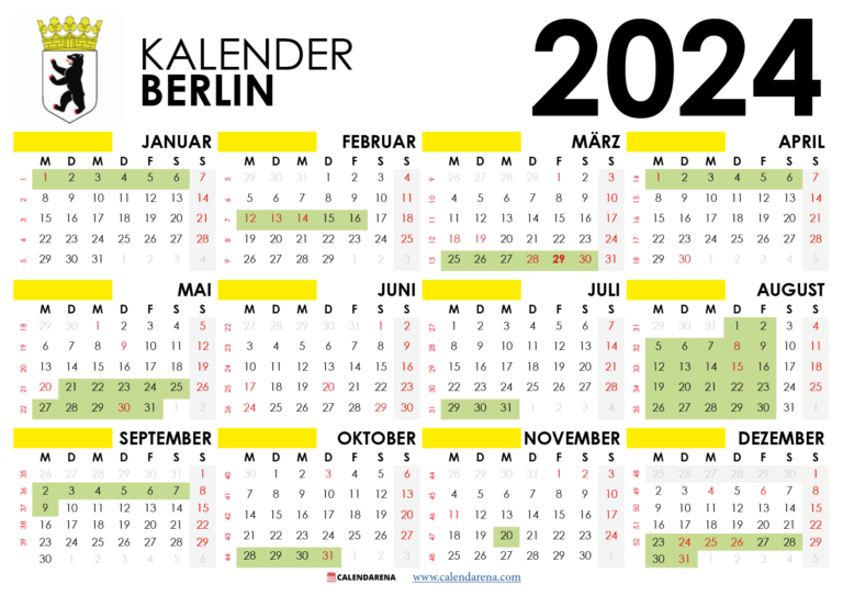 Kalender Berlin Mit Ferien Feiertage