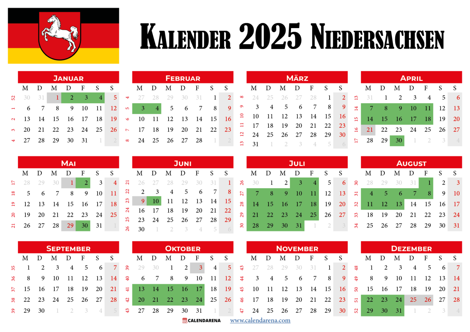 Kalender Und Ferien In Niedersachsen Planen Sie Ihren Urlaub Im