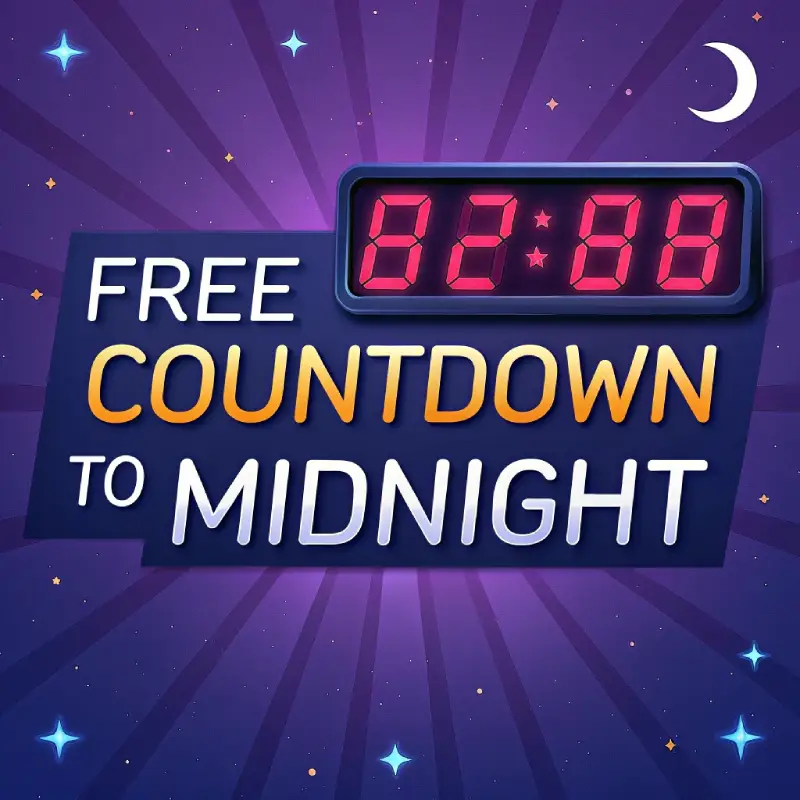 Free countdown to midnight timer illustration