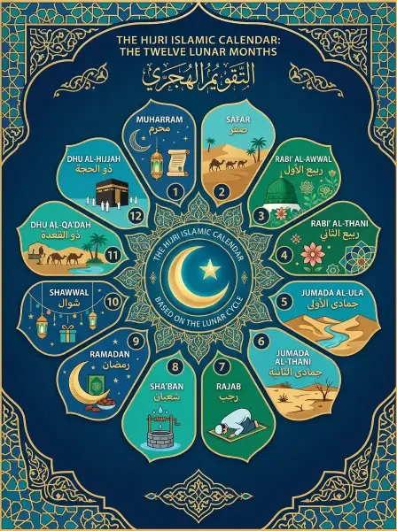 Hijri Islamic calendar months