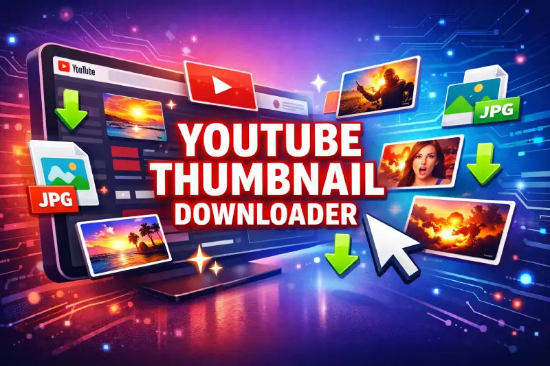 YouTube Thumbnail Downloader tool interface showing HD and 4K download options for video thumbnails