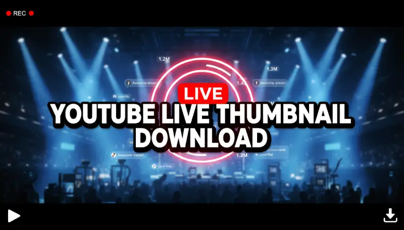 YouTube live stream thumbnail download example showing custom thumbnail options for live broadcasts
