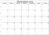 kalender dezember 2020