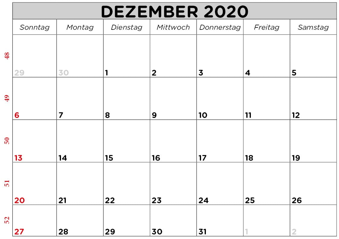 dezember 2020 kalender