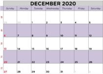december 2020 calendar printable