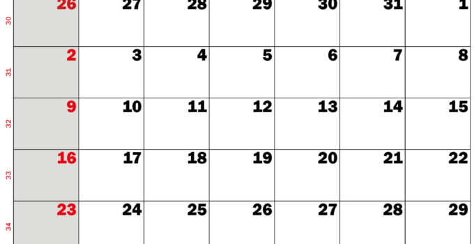 August 2020 Kalender