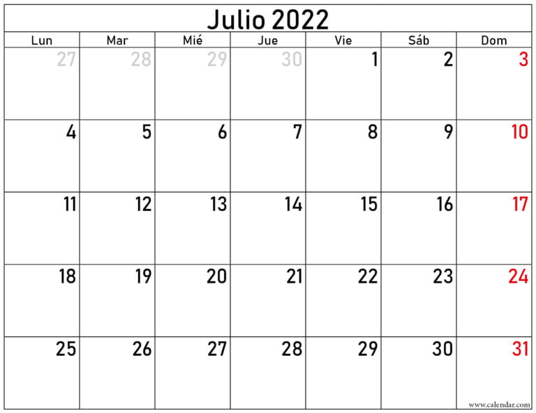 Calendarios Imprimibles Gratuitos De Julio De 2020 Calendar