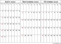 calendrier juillet aout septembre 2020