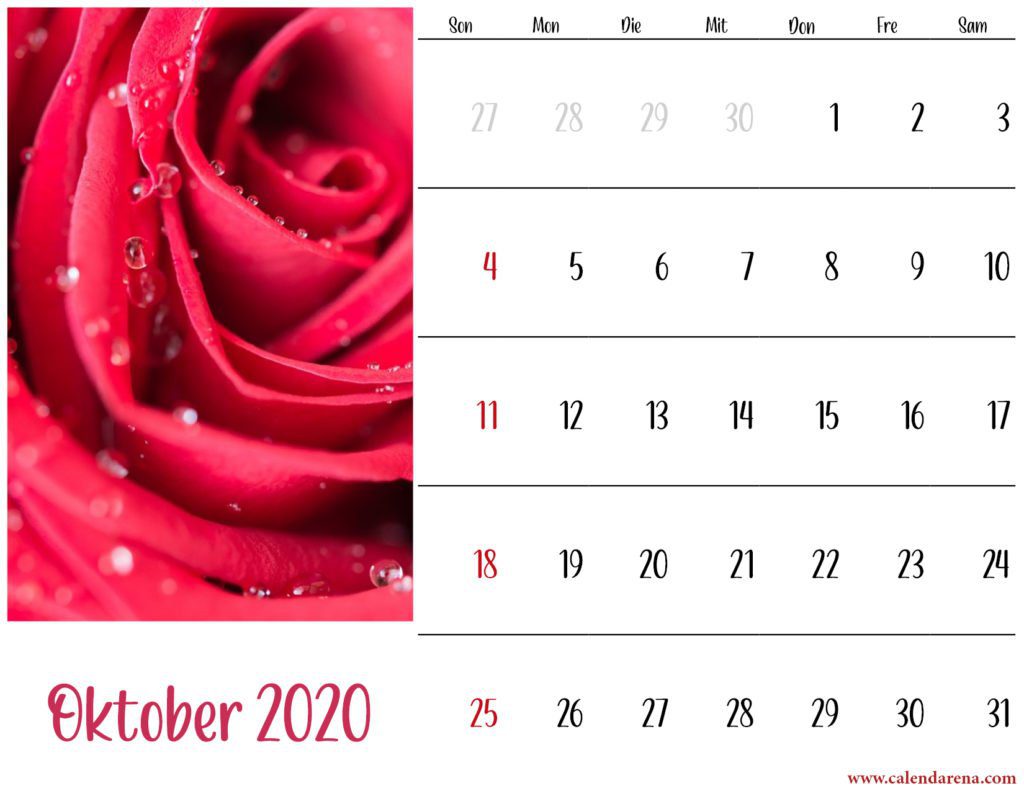 Blumen Oktober 2020 Kalender Landschaft
