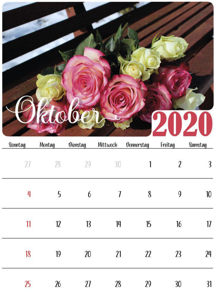 Blumen oktober 2020 Kalender