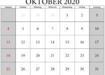 Kalenderblatt oktober 2020 zum ausdrucken