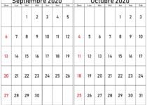 calendario septiembre y octubre 2020