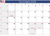 december 2020 calendar_usa