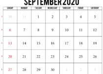 printable calendar september 2020