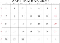 calendario 2020 septiembre