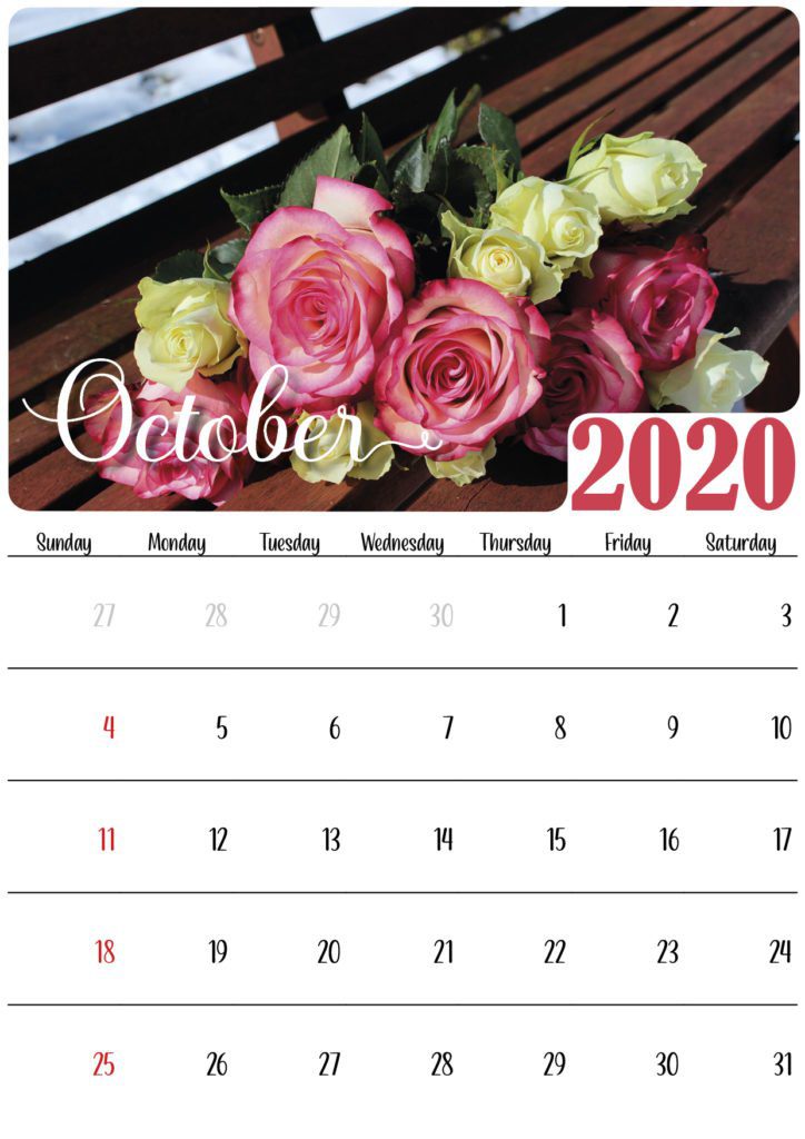 floral october 2020 calendars