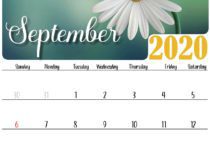 Floral september 2020 calendar