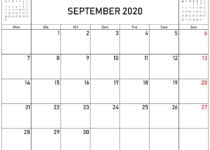 kalender august september 2020