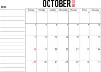 october 2020 printable calendar