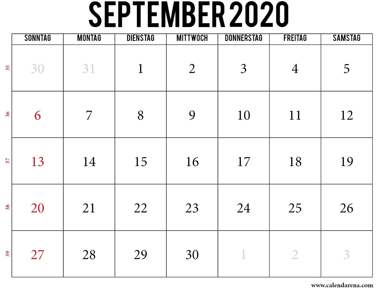 Kalender Bulan September 2020 Daftar Hari Besar (Penting