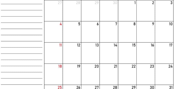 November 2020 kalender drukbare