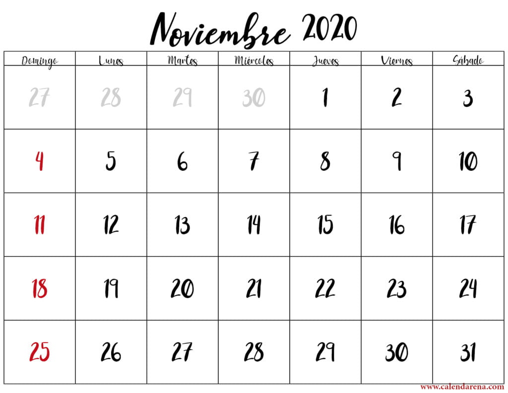 calendario de noviembre 2020 paisaje