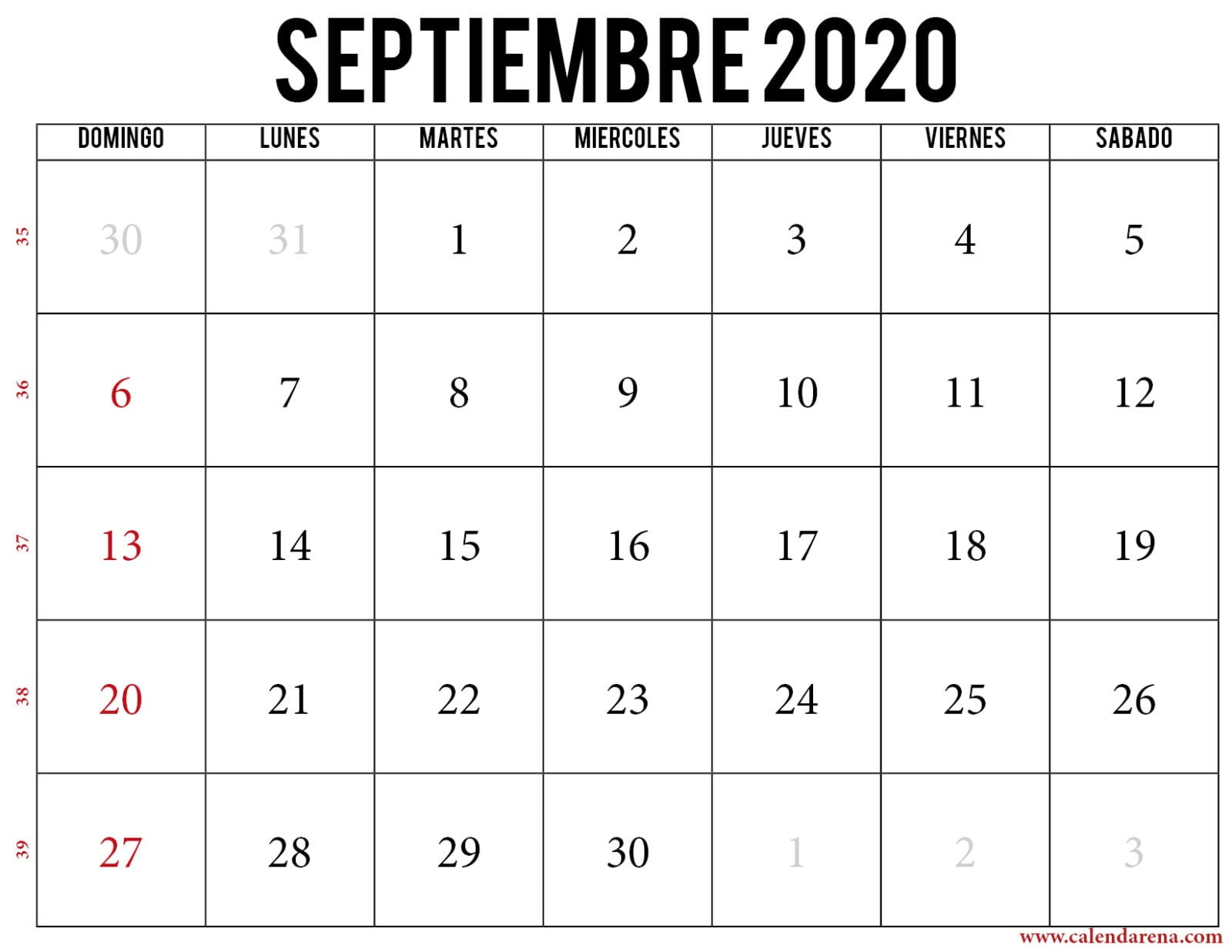 Calendario Jul 2021 Calendario Mes De Septiembre 2020