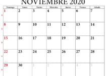 calendario noviembre 2020 para imprimir