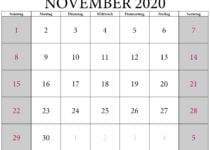 kalender november 2020 zum ausdrucken