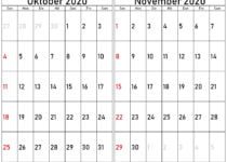 kalender oktober november 2020