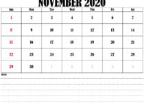 printable november 2020 calendar