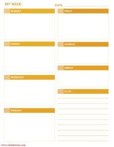 Daily Calendar Template