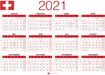 kalendar 2021 zum Ausdrucken Schweiz