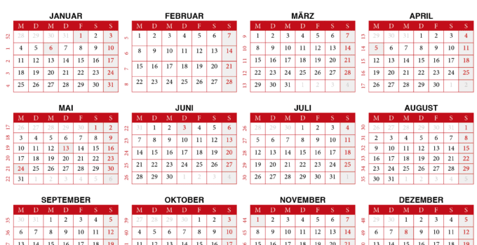 kalendar 2021 zum Ausdrucken
