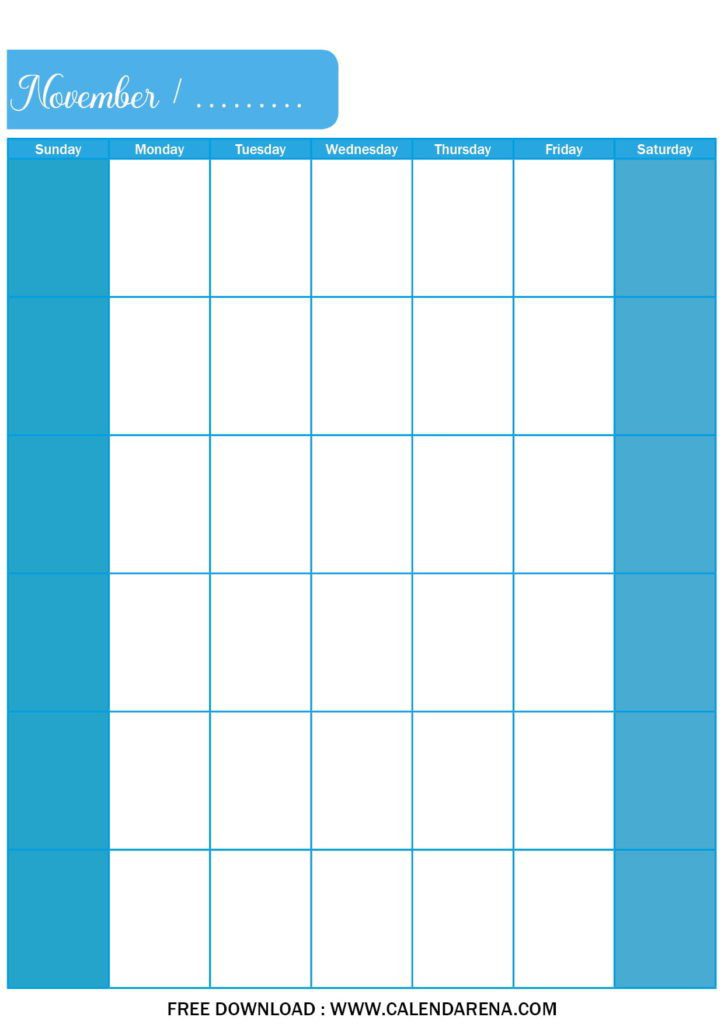 printable blank calendar november 2020