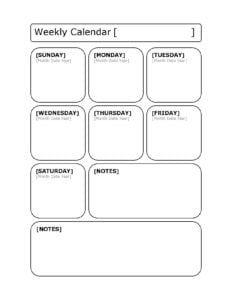 Weekly Blank Calendar