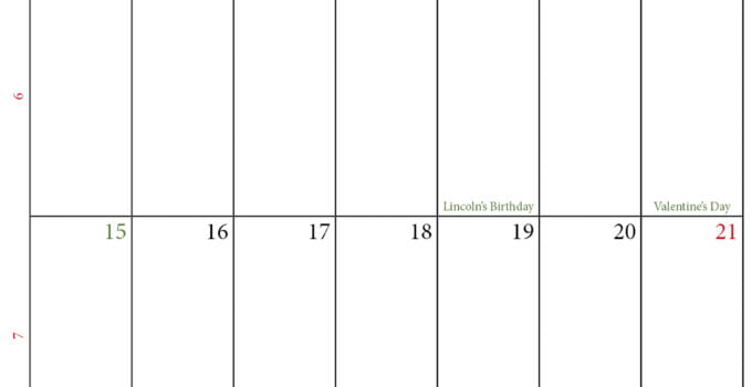 2021 february calendar