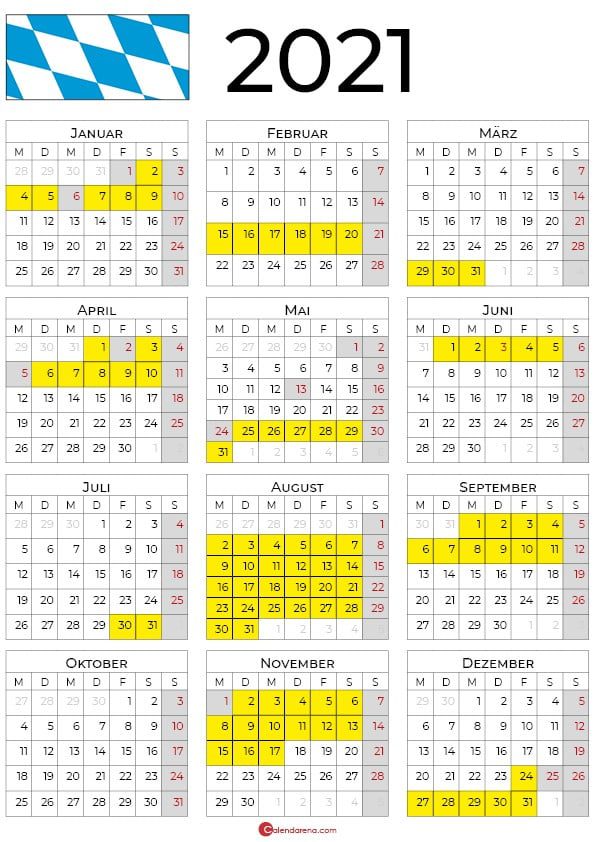 2021 kalender bayern hochformat