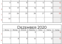 Kalender november dezember 2020 hochformat