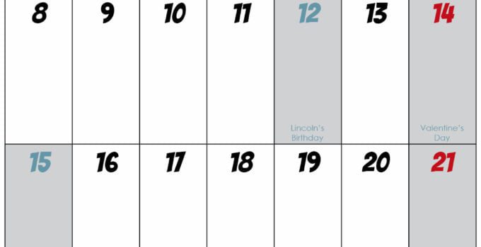 blank february 2021 calendar