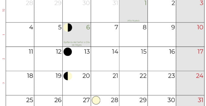 calendario lunar enero 2021