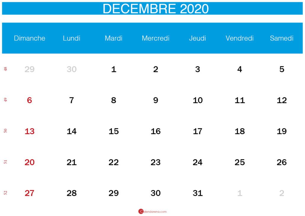 calendrier decembre 2020_bleu