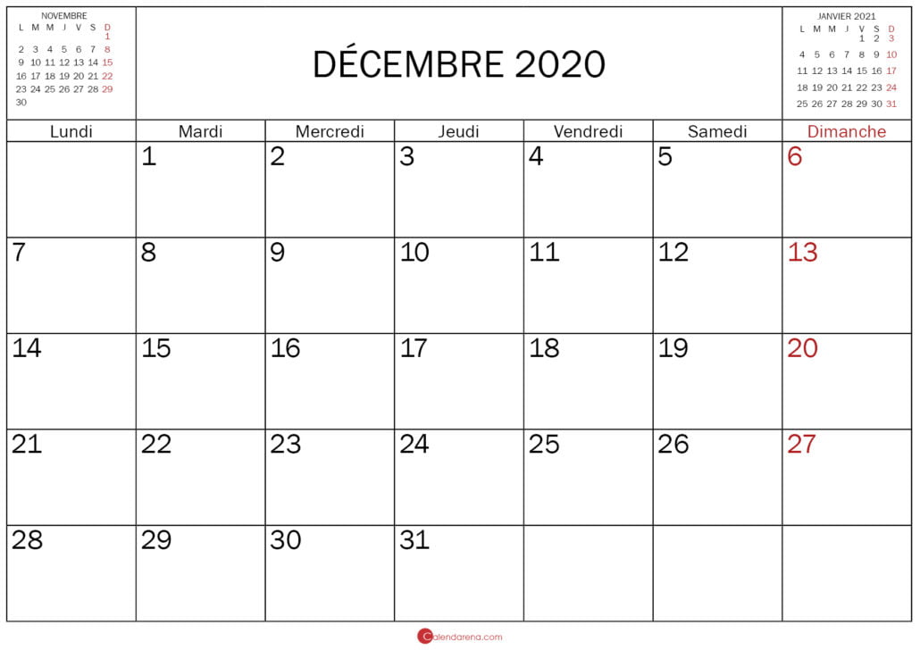 calendrier novembre decembre janvier 2020_modele2