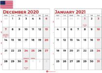 december 2020 january 2021 calendar