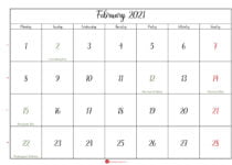 february 2021 calendar printable
