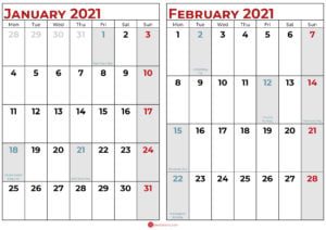 Download Blank Free 🇺🇸 January 2021 Calendar Printable Cute