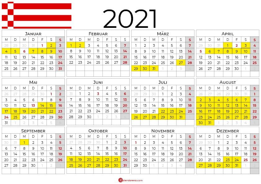 kalender 2021 Bremen Querformat